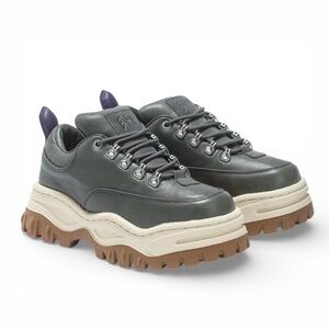 EYTYS Angel Green Leather Chunky Lug Soled Trail Shoes Platform Sneakers 7